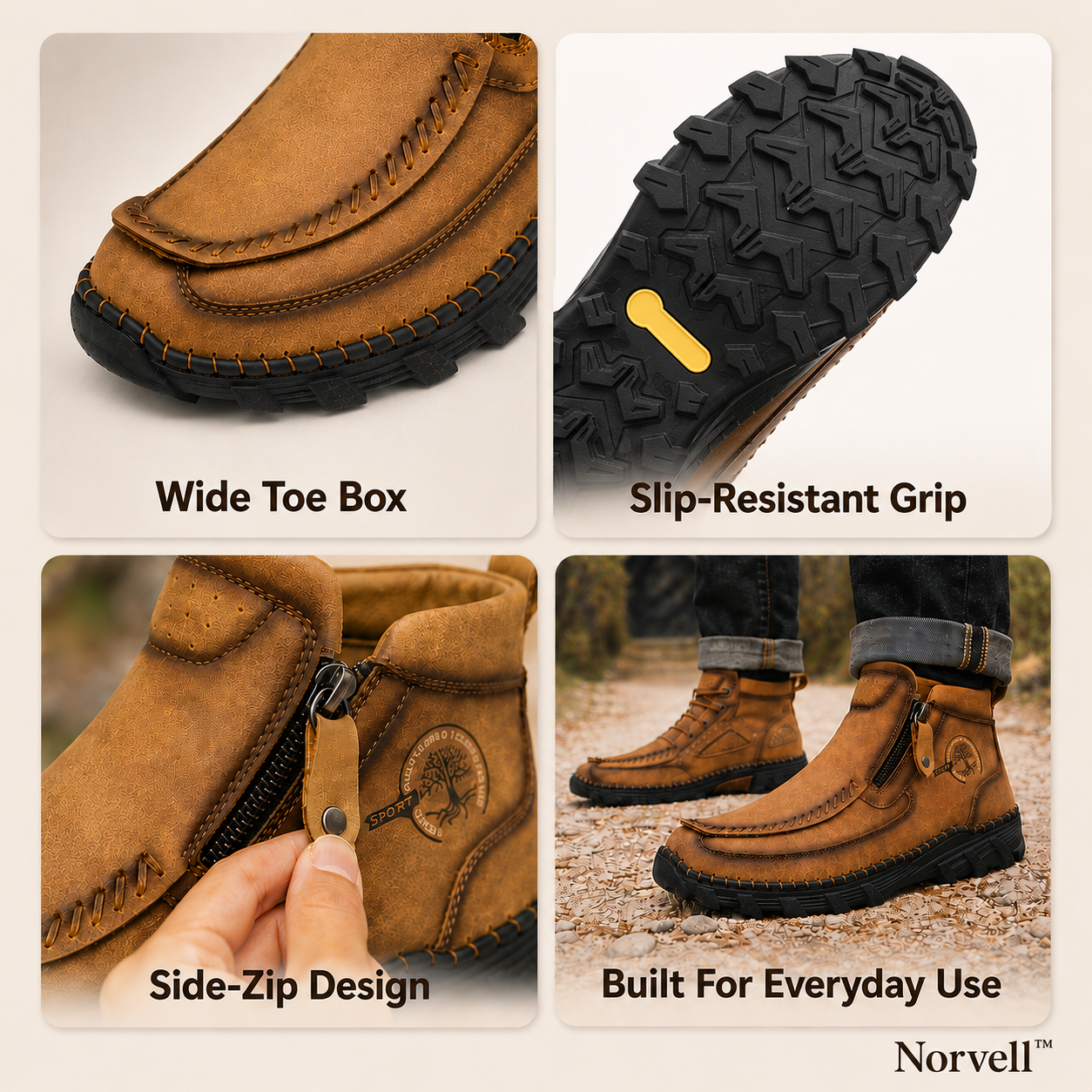 No-Bend Comfort Leather Boots