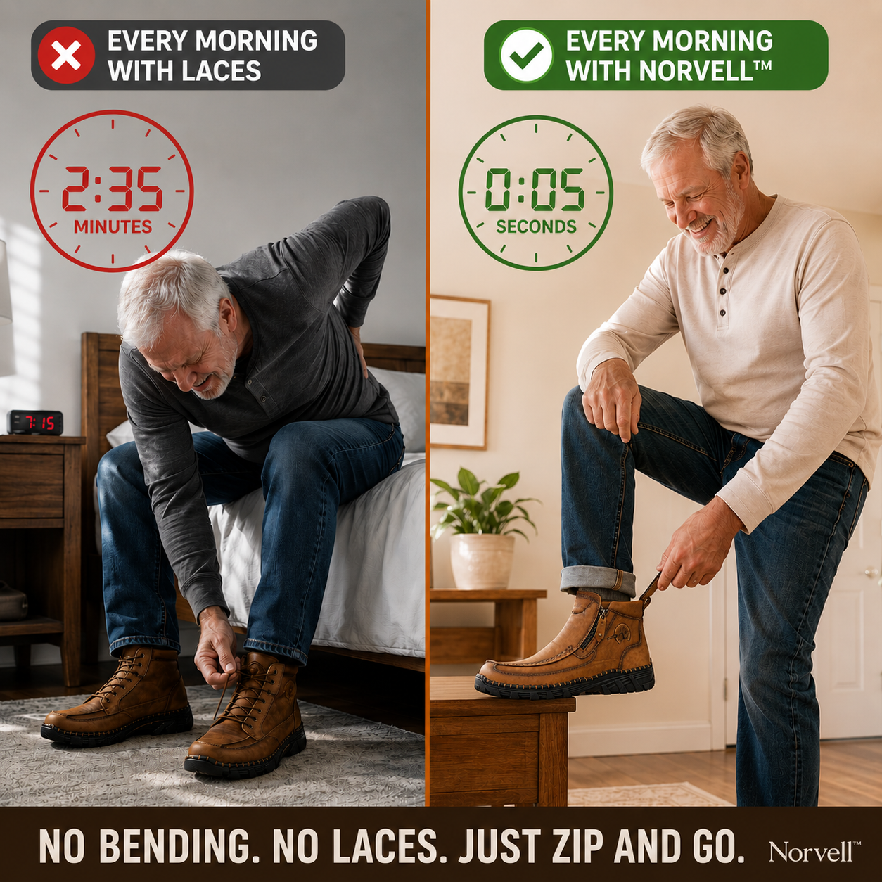 No-Bend Comfort Leather Boots